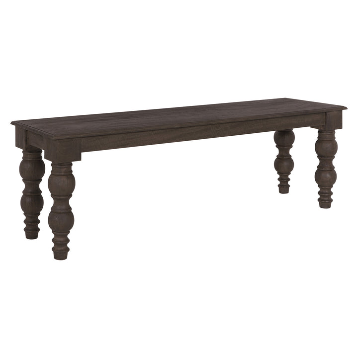 French Country 58" Bench, Coffee Brown