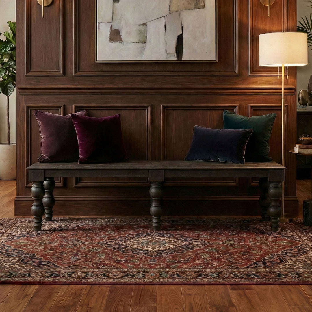 French Country 70" Bench, Coffee Brown