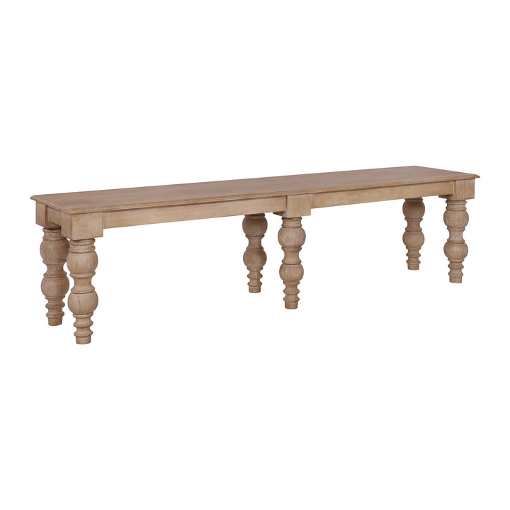 French Country 70" Bench, Natural-Rustic White