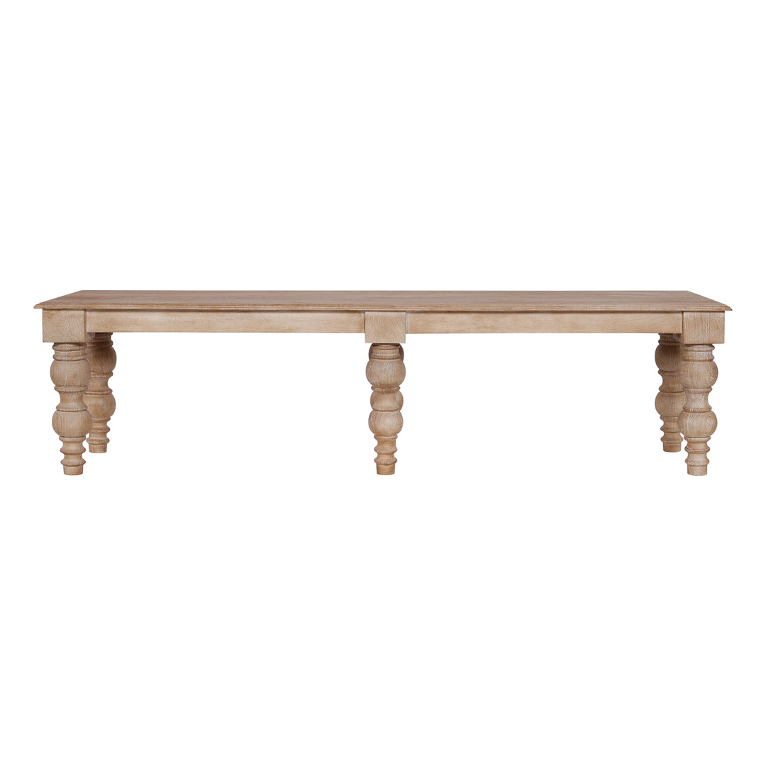 French Country 70" Bench, Natural-Rustic White