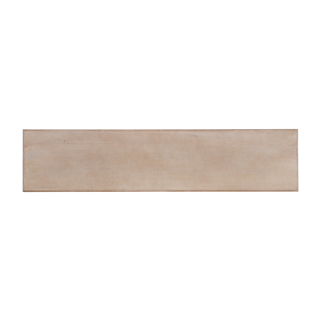 French Country 70" Bench, Natural-Rustic White