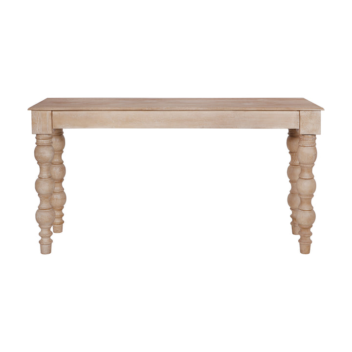 French Country Console Table with Drawer, Natural-Rustic White