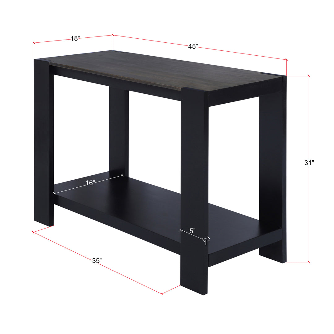 Axis Modern 2-Tone Console Table, Olive Gray