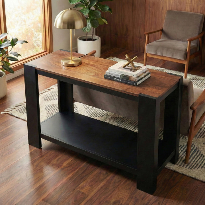 Axis Modern 2-Tone Console Table, Walnut