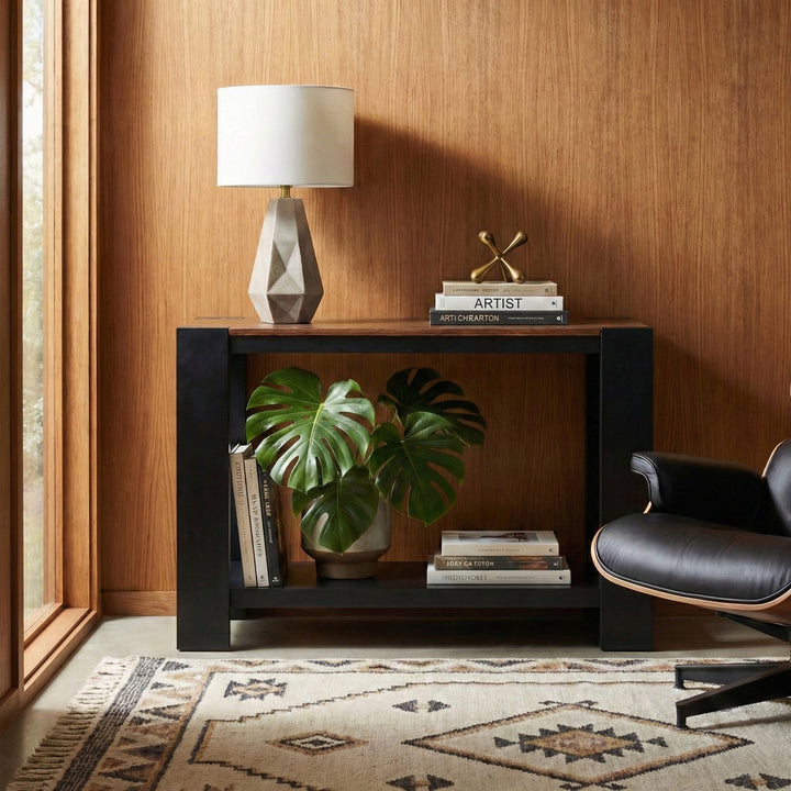 Axis Modern 2-Tone Console Table, Walnut