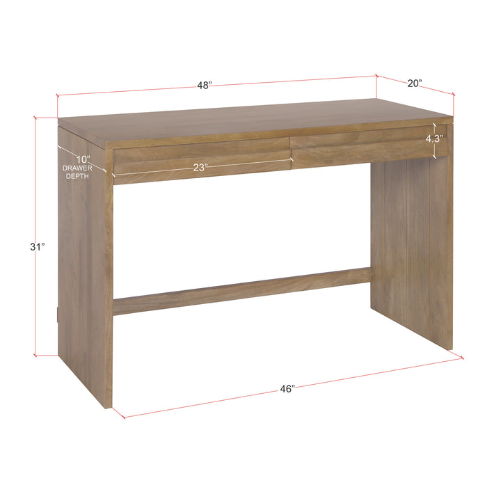 Bennett Modern Desk with Drawers, Sunshine