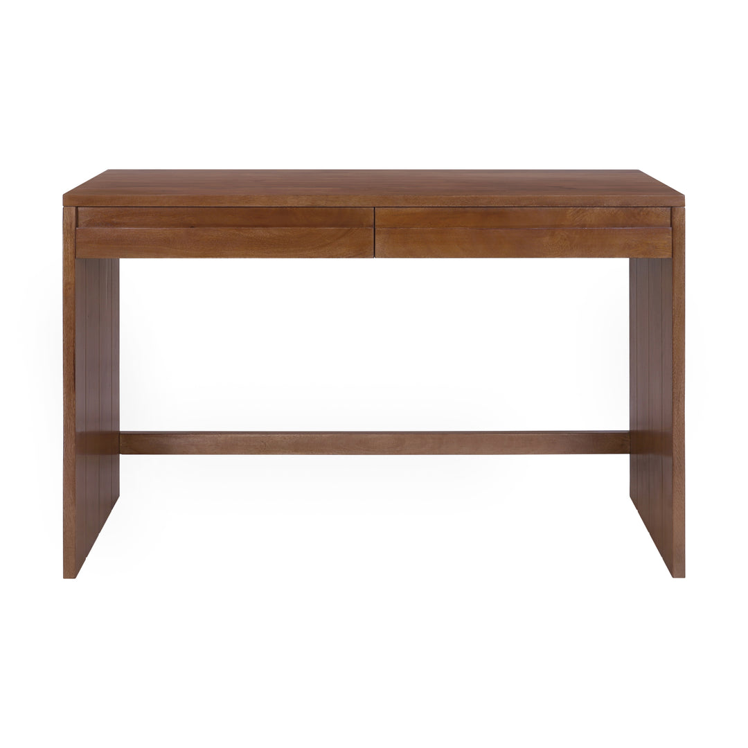 Bennett Modern Desk with Drawers, Walnut