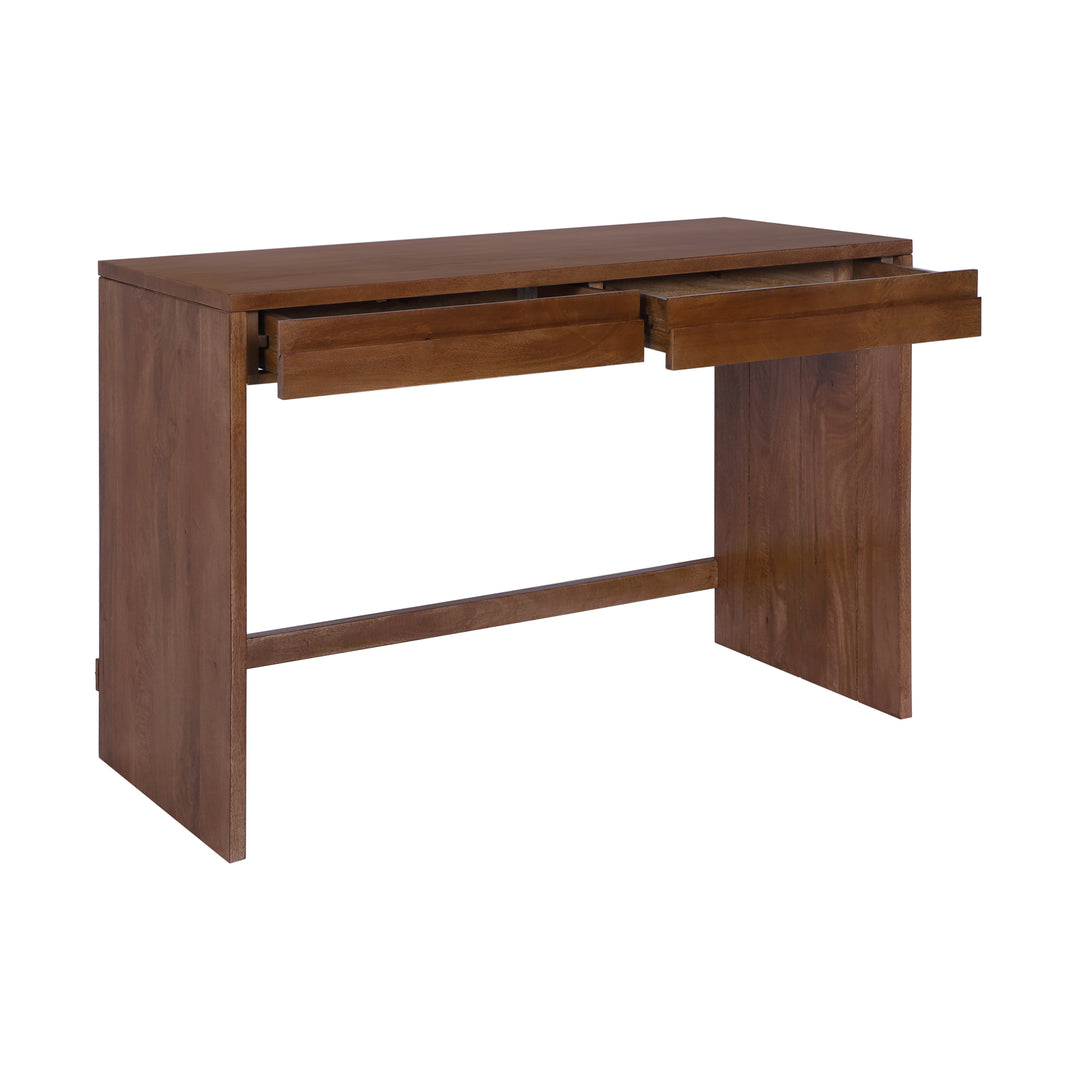 Bennett Modern Desk with Drawers, Walnut