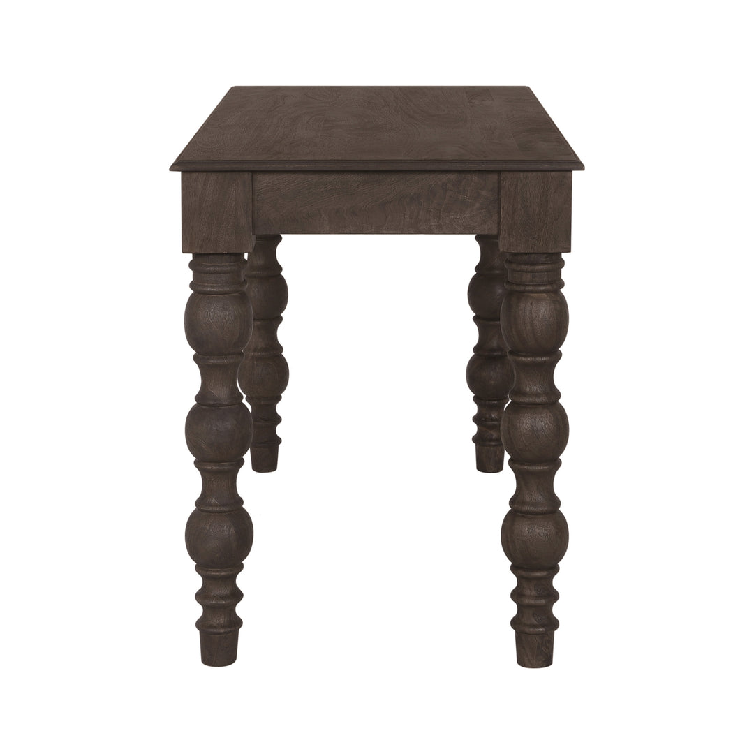 French Country Writing Desk with Drawers, Coffee Brown