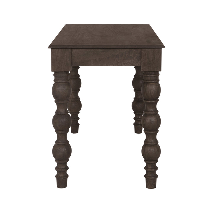 French Country Writing Desk with Drawers, Coffee Brown