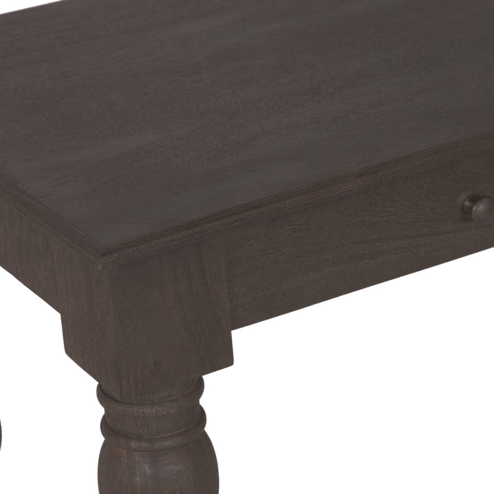 French Country Writing Desk with Drawers, Coffee Brown