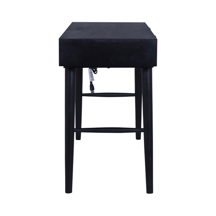 Madison Linen Desk with Built-in Power, Black