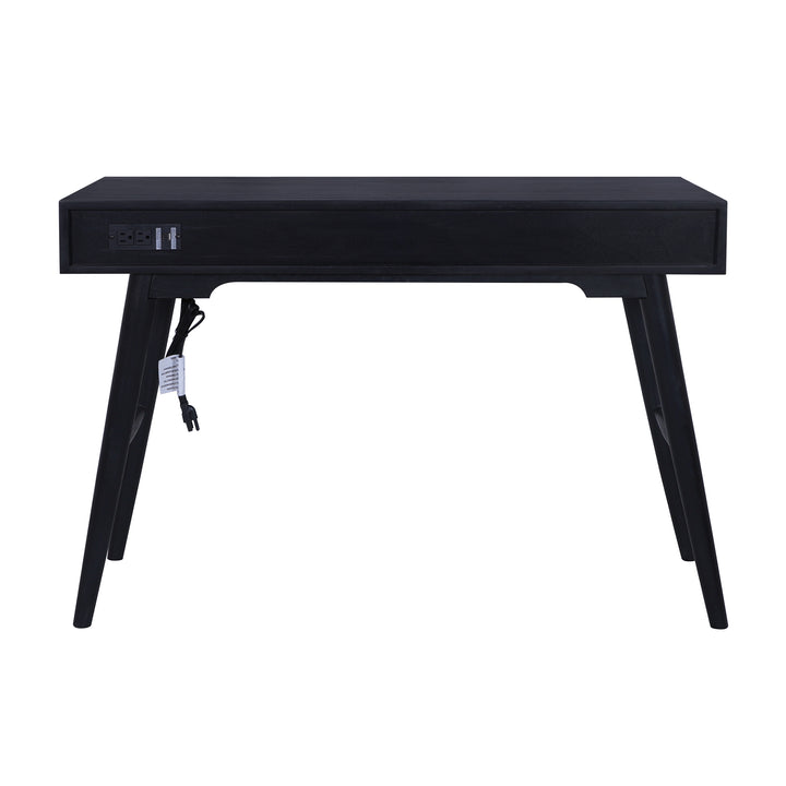 Madison Linen Desk with Built-in Power, Black