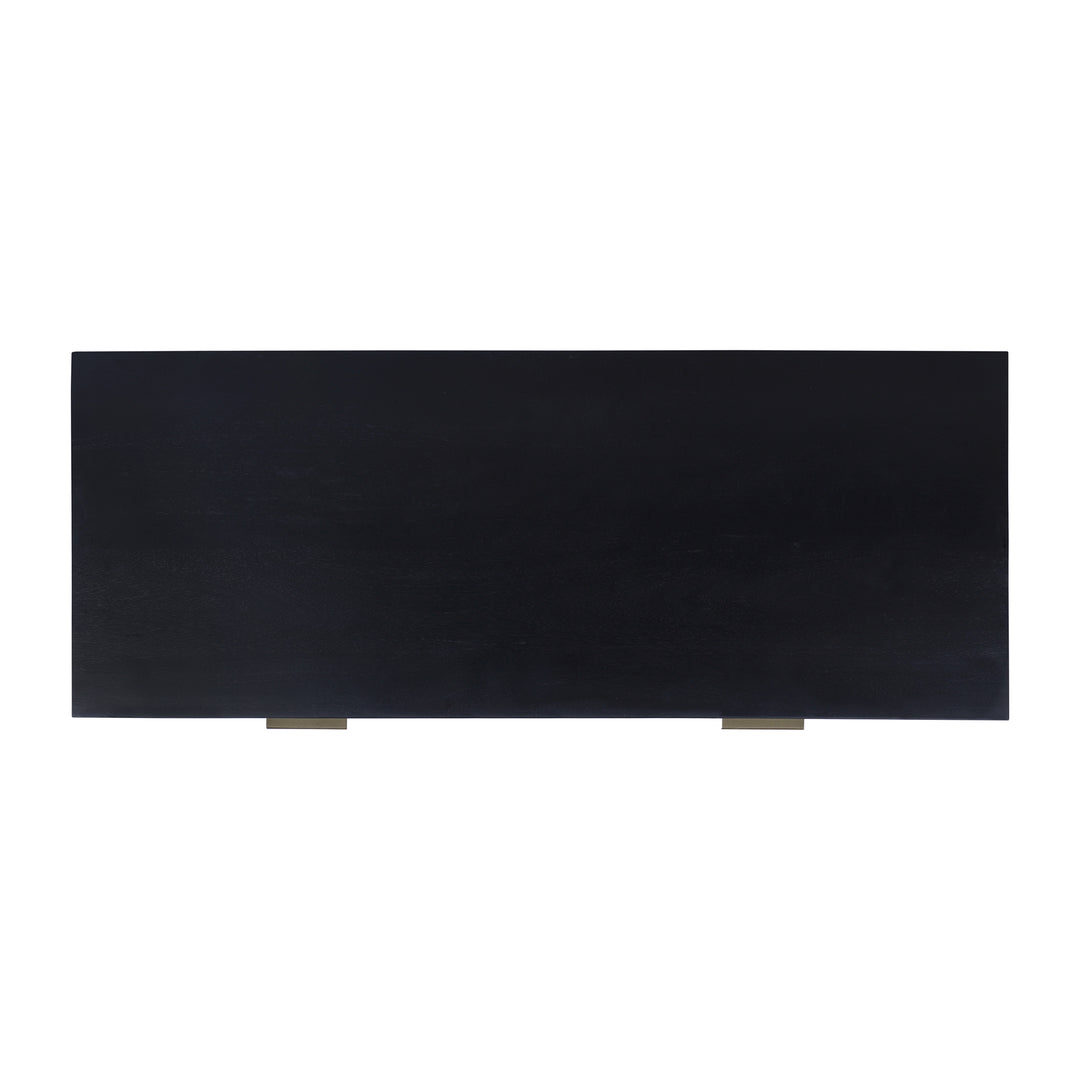 Madison Linen Desk with Built-in Power, Black