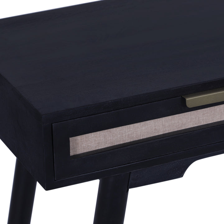 Madison Linen Desk with Built-in Power, Black