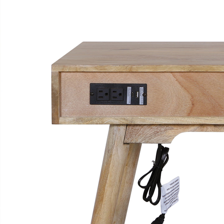 Madison Linen Desk with Built-in Power, Wheatfield