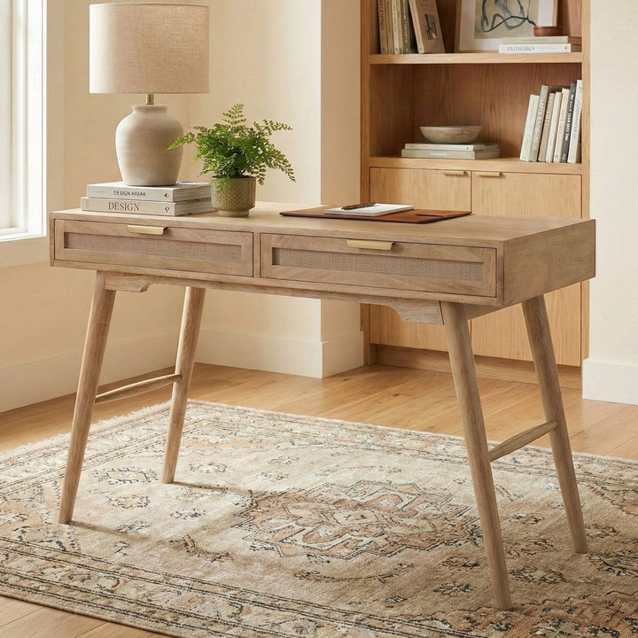Madison Linen Desk with Built-in Power, Wheatfield