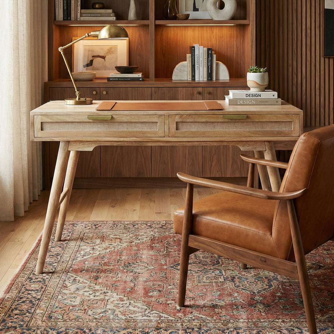 Madison Linen Desk with Built-in Power, Wheatfield