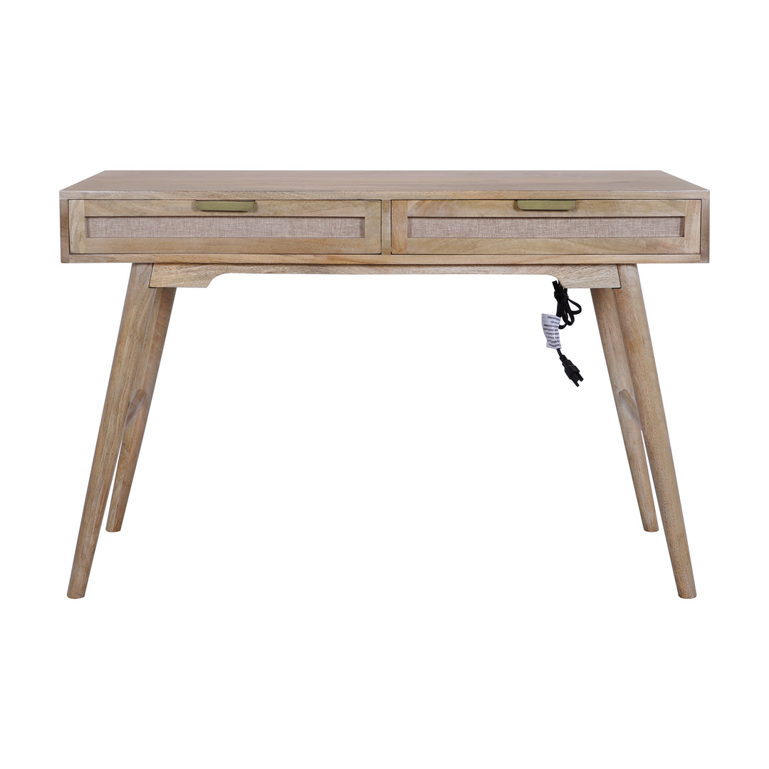 Madison Linen Desk with Built-in Power, Wheatfield