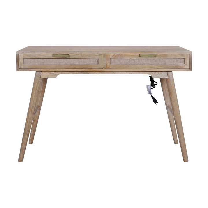 Madison Linen Desk with Built-in Power, Wheatfield