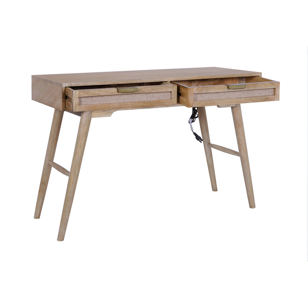 Madison Linen Desk with Built-in Power, Wheatfield