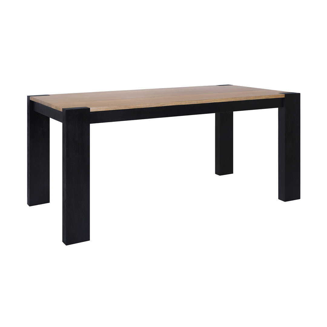 Axis Modern 2-Tone Solid Wood Dining Table, Sunshine-Black