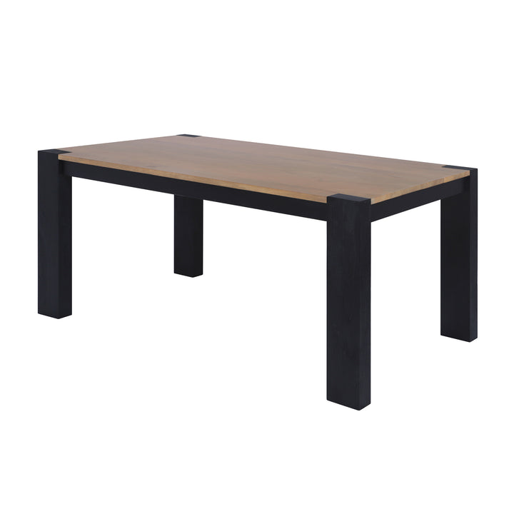 Axis Modern 2-Tone Solid Wood Dining Table, Sunshine-Black