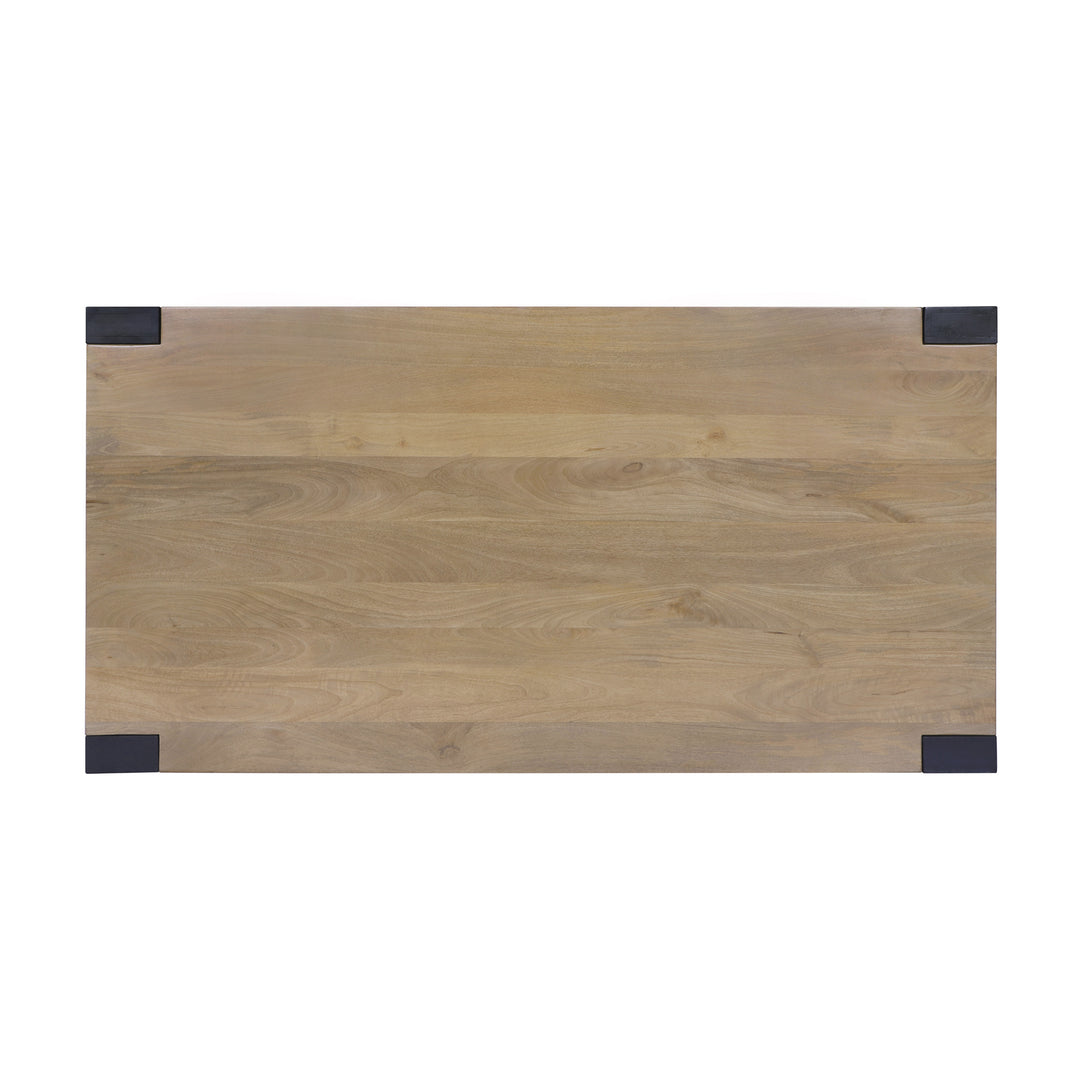 Axis Modern 2-Tone Solid Wood Dining Table, Sunshine-Black