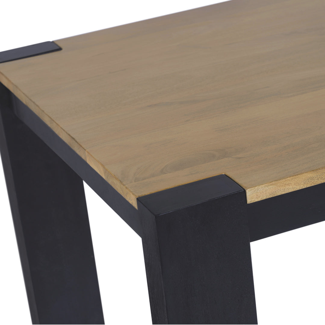 Axis Modern 2-Tone Solid Wood Dining Table, Sunshine-Black