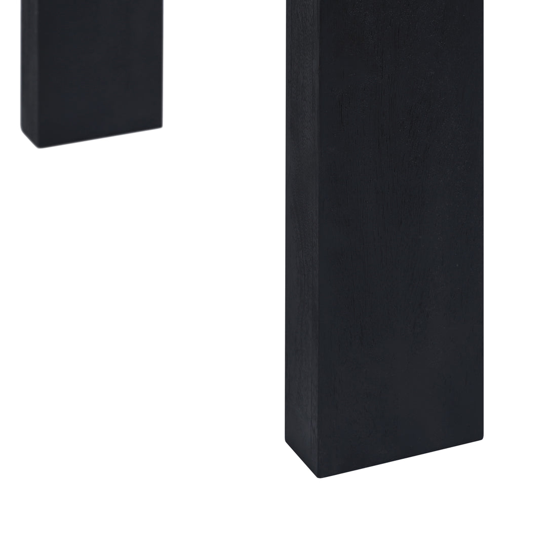 Axis Modern 2-Tone Solid Wood Dining Table, Sunshine-Black