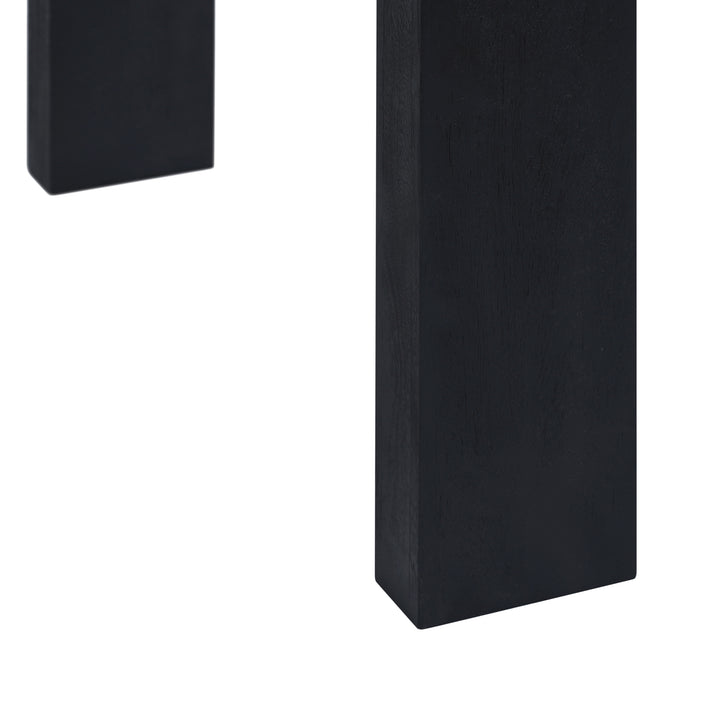 Axis Modern 2-Tone Solid Wood Dining Table, Sunshine-Black