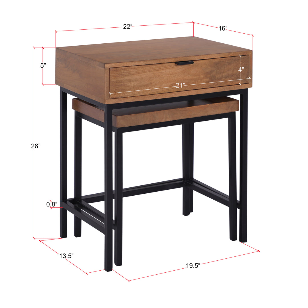Atelier Nesting Side Table Set, Honey
