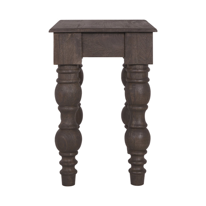 French Country Side Table with Drawer, Coffee Brown