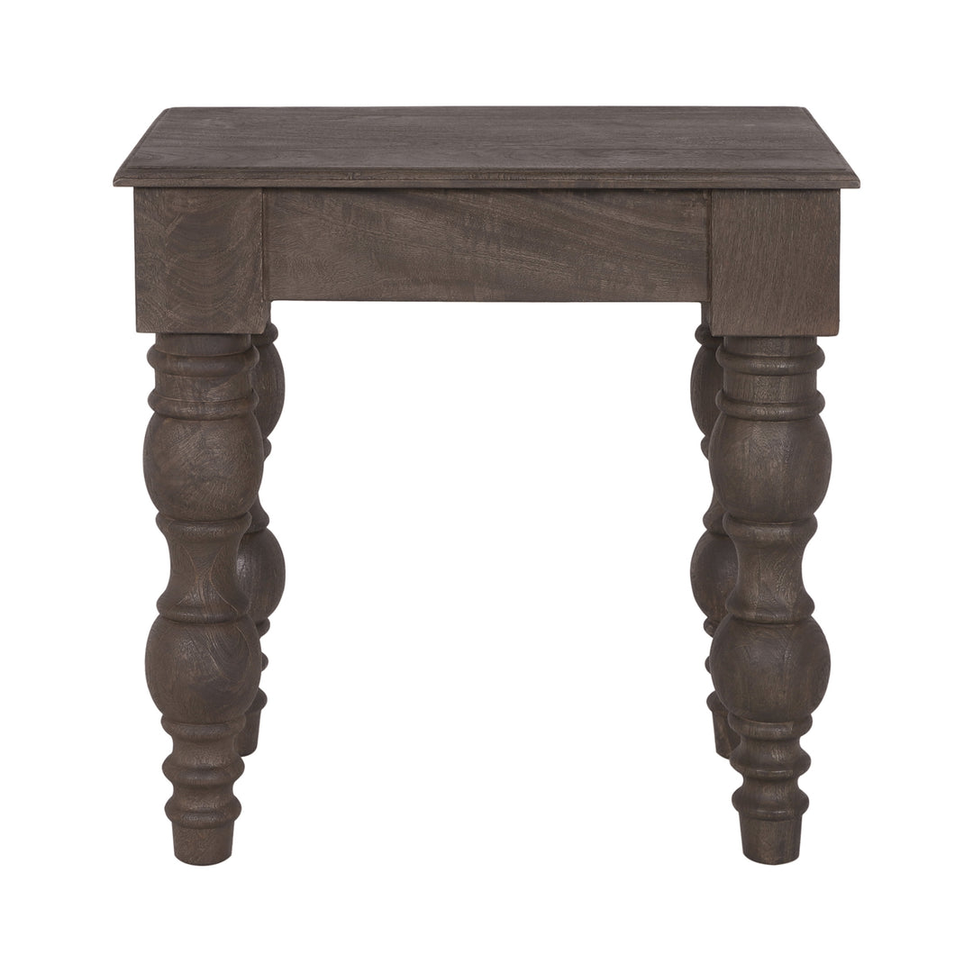 French Country Side Table with Drawer, Coffee Brown