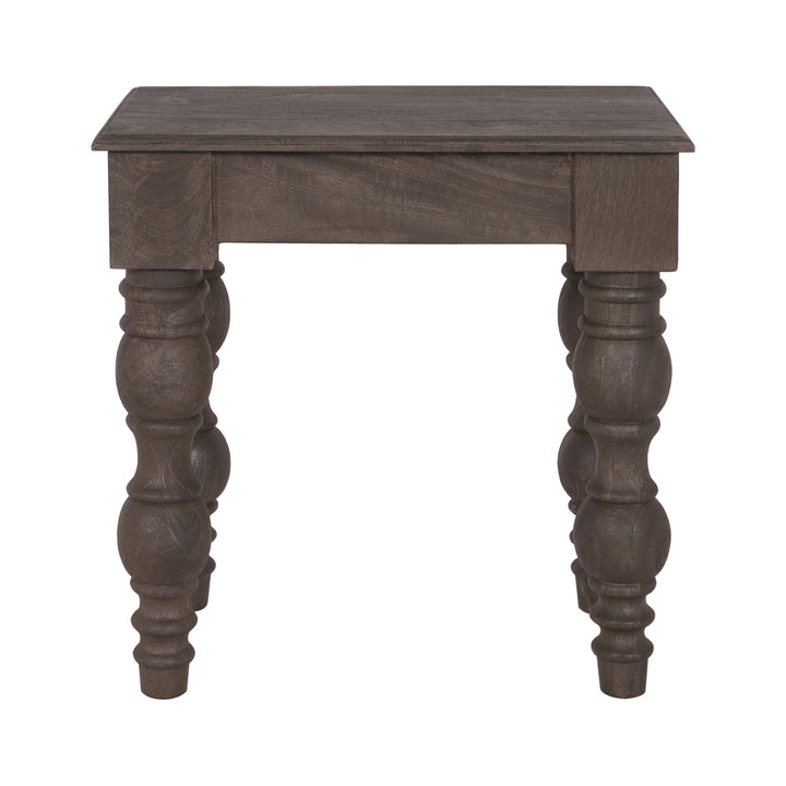 French Country Side Table with Drawer, Coffee Brown