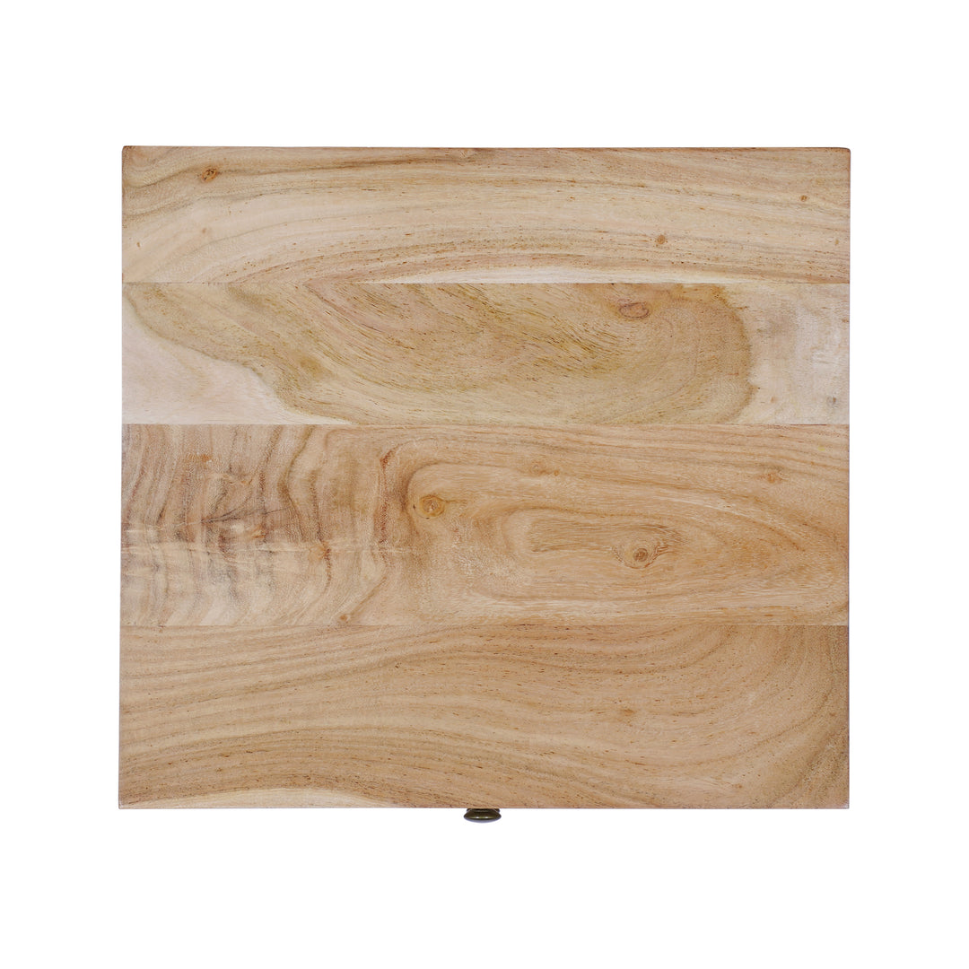 Geometric Mid-Century Modern Nightstand, Natural