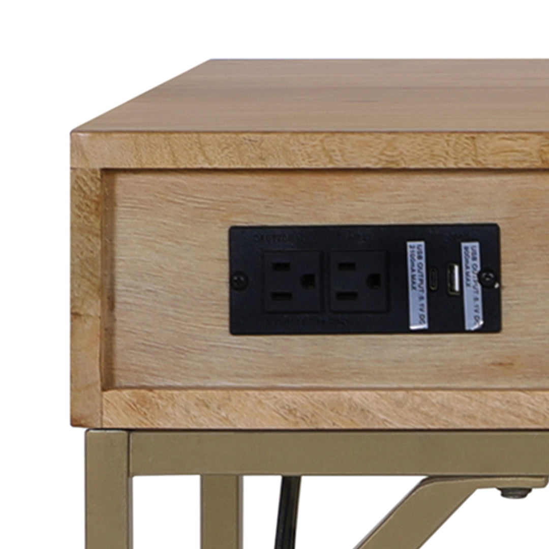 Linden Modular Desk with Built-In Power, Sunshine