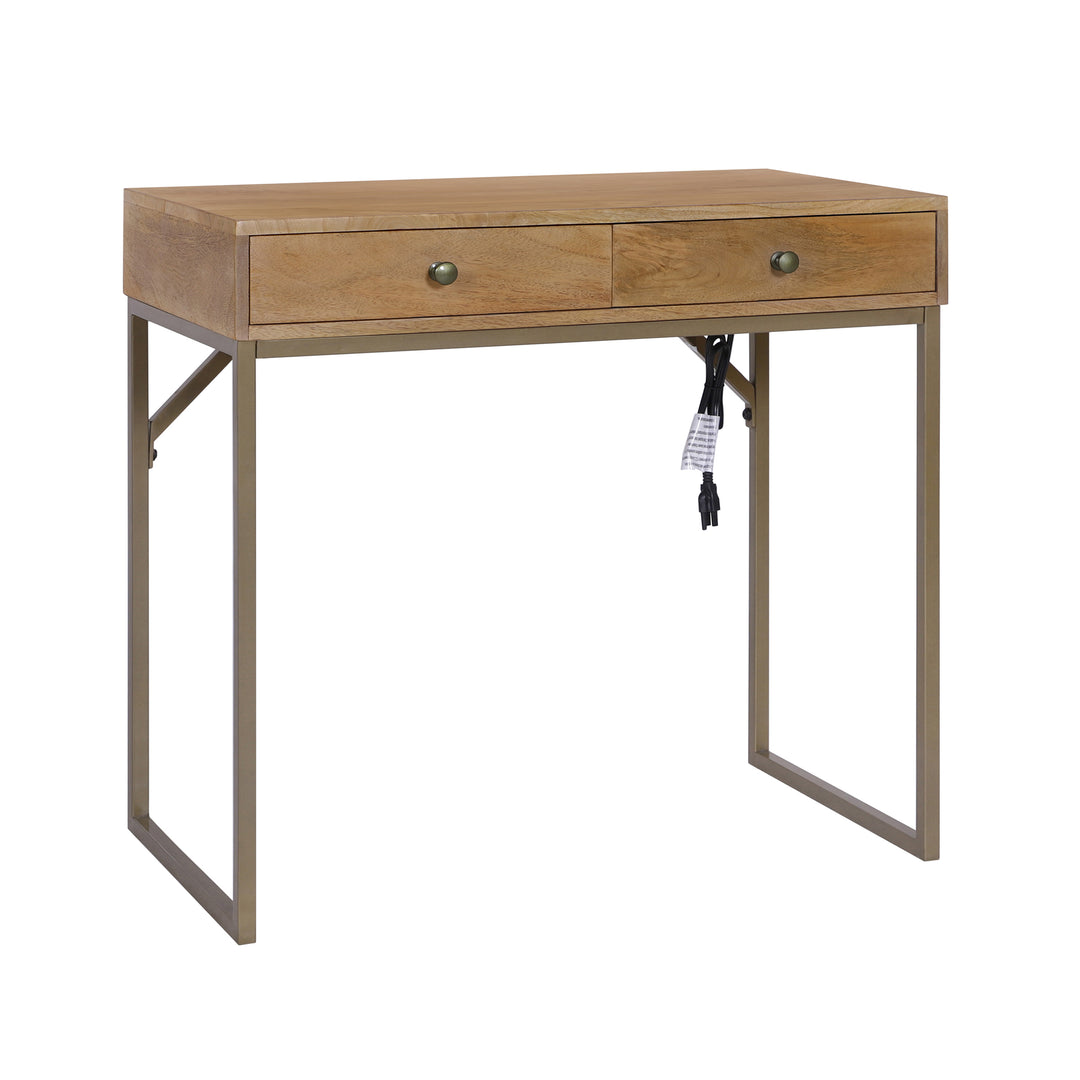 Linden Modular Desk with Built-In Power, Sunshine