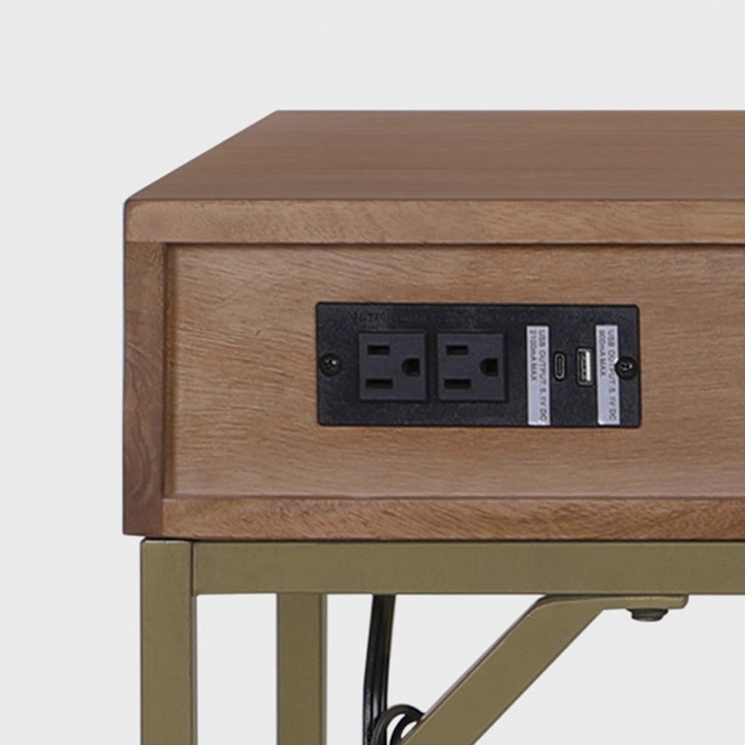 Linden Modular Desk with Built-In Power, Walnut