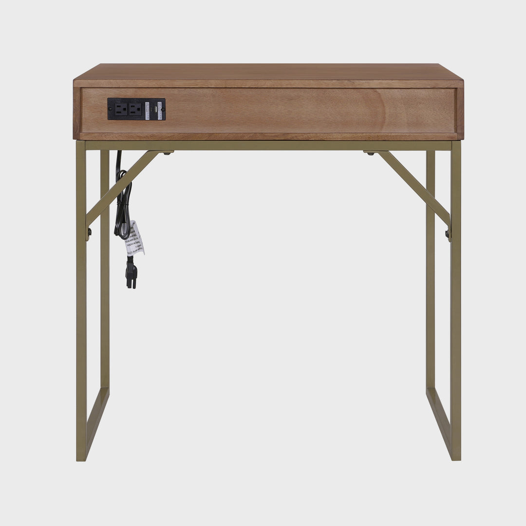 Linden Modular Desk with Built-In Power, Walnut