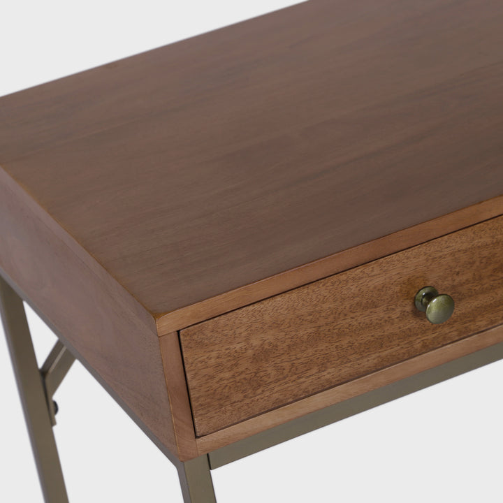 Linden Modular Desk with Built-In Power, Walnut