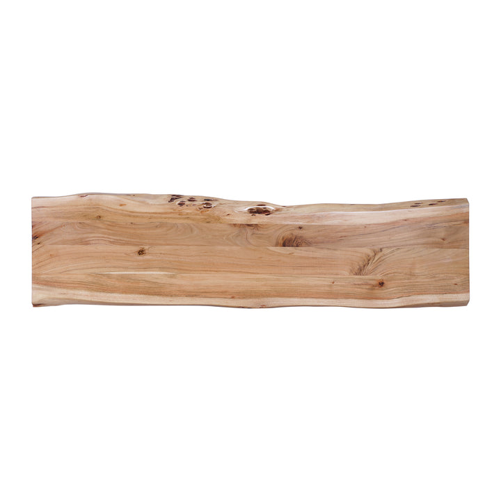 Live Edge Acacia 70"W Console Table with Black Iron Legs, Natural