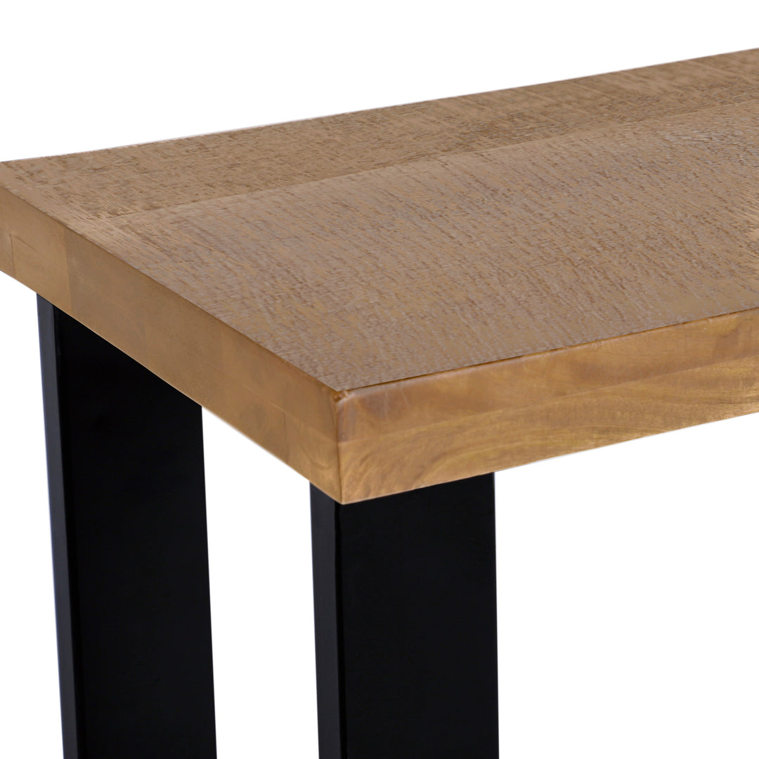 Rustic Forge 70" Console Table with Metal Legs, Sawn Farmhouse Natural