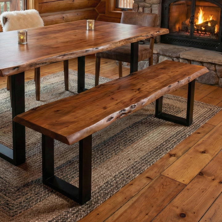 Live Edge Acacia 63" Bench, Acacia Standard