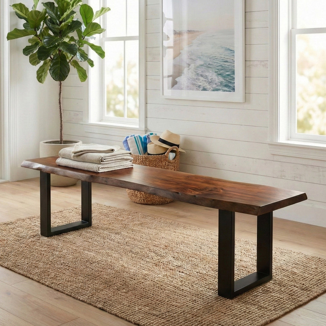 Live Edge Acacia 78" Bench, Acacia Standard