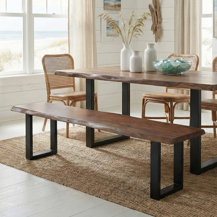 Live Edge Acacia 78" Bench, Acacia Standard