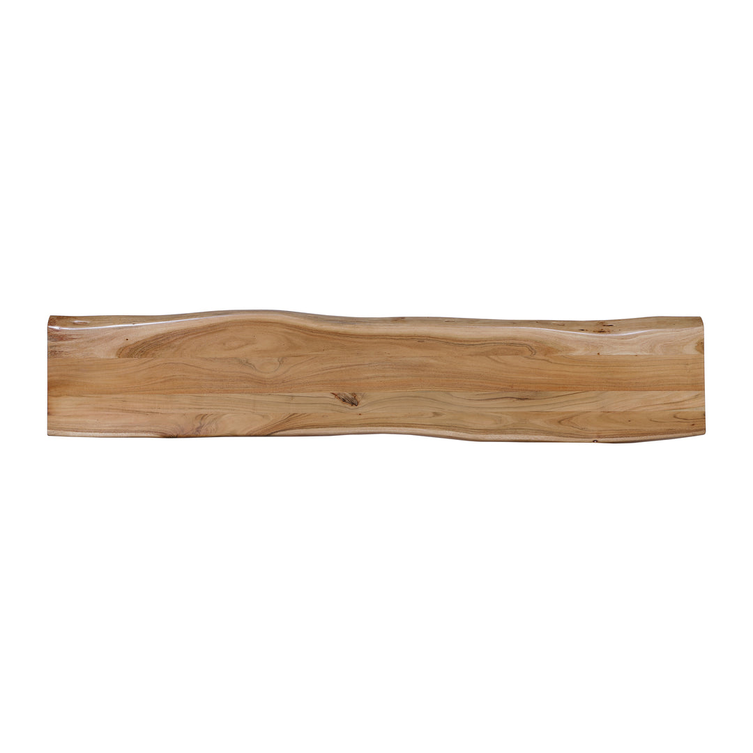 Live Edge Acacia 90"W Console Table with Black Iron Legs, Natural
