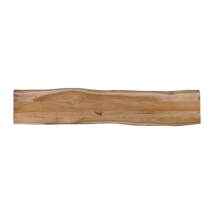 Live Edge Acacia 90"W Console Table with Black Iron Legs, Natural