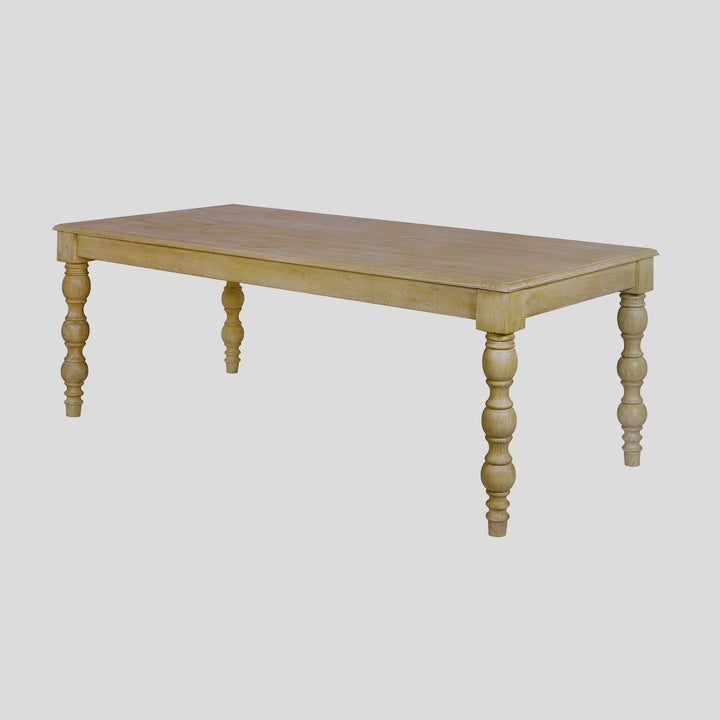 French Country 84" Rectangular Dining Table, Natural-Rustic White