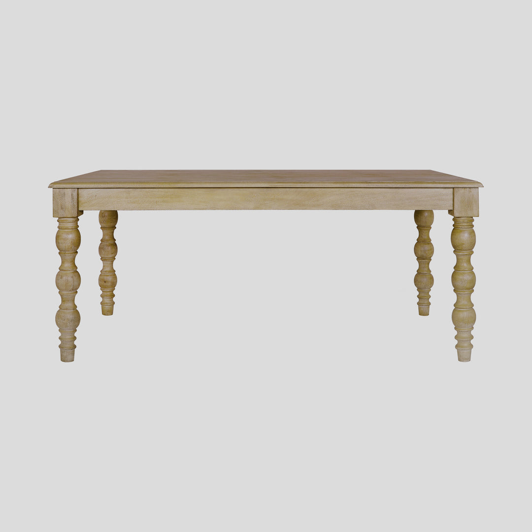 French Country 84" Rectangular Dining Table, Natural-Rustic White